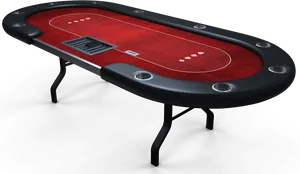 Professional Poker Table Setup PNG Image