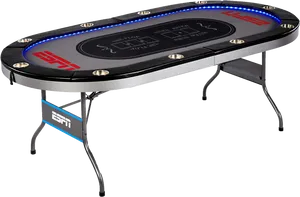 Professional Poker Tablewith L E D Lights PNG Image