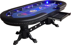 Professional Poker Tablewith Lights PNG Image