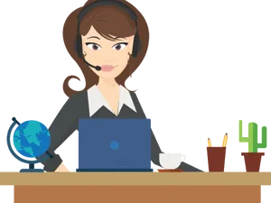 Professional Secretaryat Work Vector PNG Image