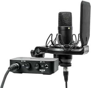 Professional Studio Microphone Setup PNG Image