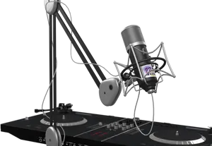 Professional Studio Microphone Setup PNG Image