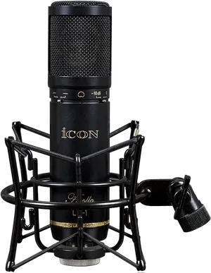 Professional Studio Microphoneon Stand PNG Image