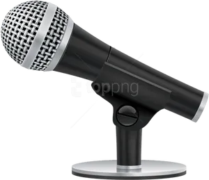 Professional Studio Microphoneon Stand PNG Image