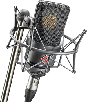 Professional Studio Microphoneon Stand PNG Image