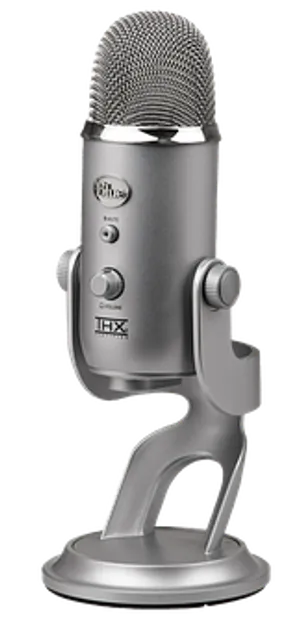 Professional U S B Microphone Standing PNG Image