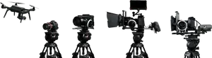 Professional Video Production Equipment Lineup PNG Image