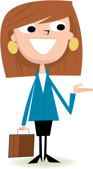 Professional Woman Cartoon Character PNG