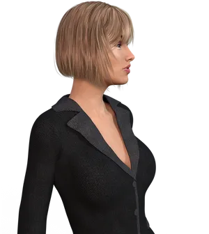 Professional Woman Profile View PNG Image