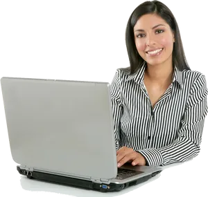 Professional Womanwith Laptop PNG Image