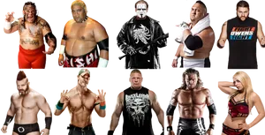 Professional Wrestlers Collage PNG