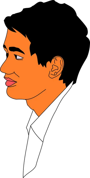 Profileof Smiling Man Cartoon PNG
