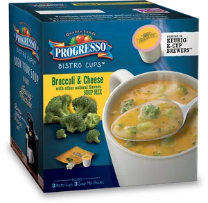 Progresso Bistro Cups Broccoli Cheese Soup Packaging PNG