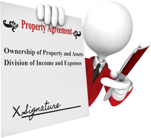 Property Agreement Signing3 D Character PNG Image