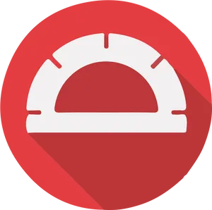 Protractor Icon Red Background PNG Image