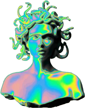 Psychedelic Bust Art PNG Image