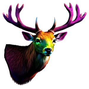 Psychedelic Deer Head Vibrant Art Png 89 PNG Image