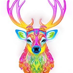 Psychedelic Deer Head Vibrant Art Png Eqh PNG Image