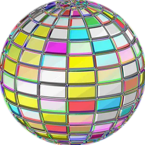 Psychedelic Disco Ball Abstract Image