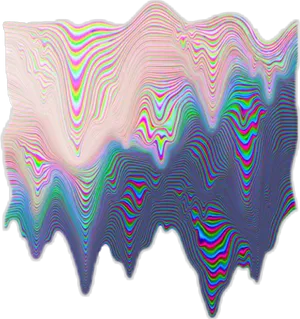 Psychedelic Glitch Waveform PNG Image