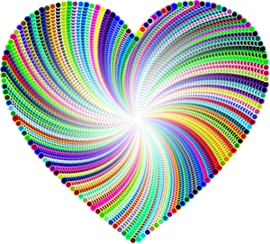 Psychedelic Heart Vortex PNG Image