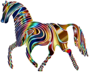 Psychedelic Horse Artwork PNG Image