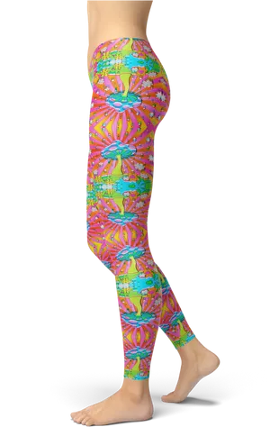 Psychedelic Leggings Colorful Pattern PNG