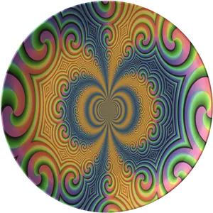 Psychedelic Pattern Plate PNG Image