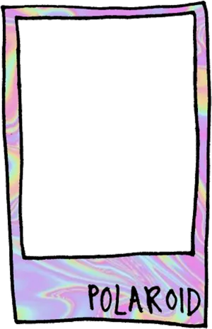 Psychedelic Polaroid Frame PNG Image