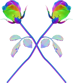 Psychedelic Rose Symmetry PNG