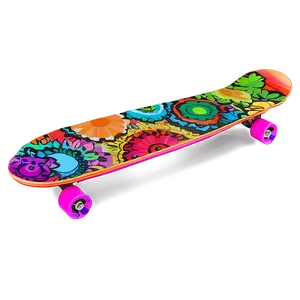 Psychedelic Skateboard Deck Artwork Png Man58 PNG Image