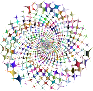 Psychedelic Starburst Pattern PNG Image