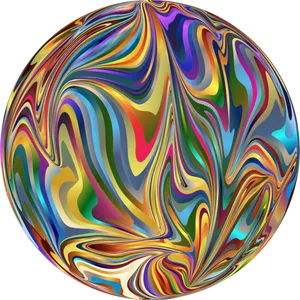 Psychedelic Swirl Sphere PNG Image