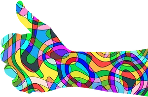 Psychedelic Thumbs Up Pattern PNG Image