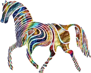 Psychedelic Zebra Artwork PNG Image