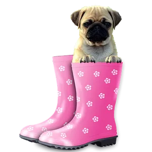 Pug In Pink Boots.jpg PNG Image