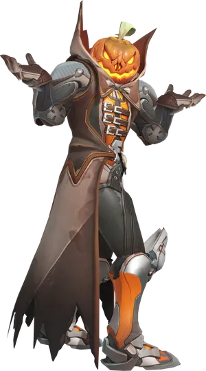 Pumpkin Headed Armor Costume PNG Image