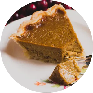 Pumpkin Pie Slice Dessert PNG Image