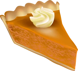 Pumpkin Pie Slice With Whipped Cream.png PNG Image