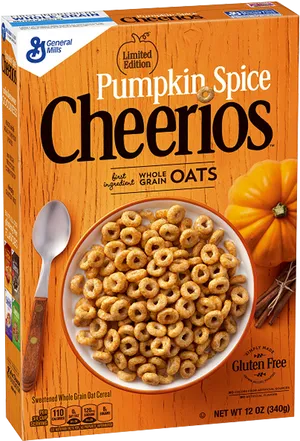 Pumpkin Spice Cheerios Cereal Box PNG Image