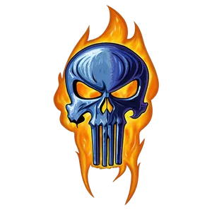 Punisher Skull On Fire Png Qol42 PNG Image