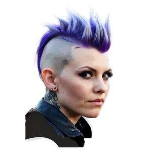 Punk Style Purple Mohawk Hair Png Etm44 PNG Image