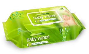 Pure Baby Unscented Wipes Packaging PNG Image