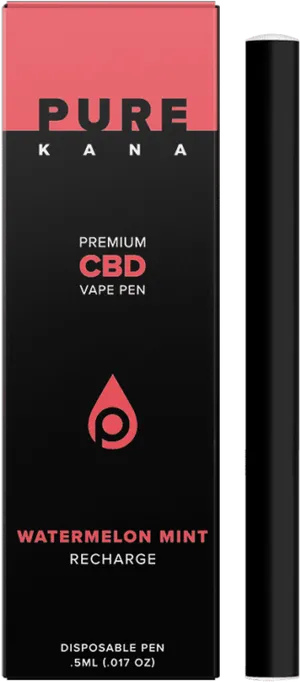 Pure Kana Watermelon Mint C B D Vape Pen PNG Image