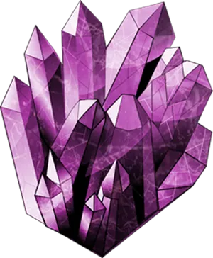 Purple Amethyst Crystal Cluster PNG Image