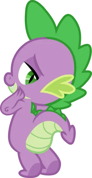 Purple_ Animated_ Dragon_ Character PNG Image