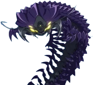 Purple Anime Centipede Monster PNG Image