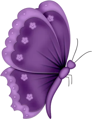 Purple Butterfly Illustration PNG Image