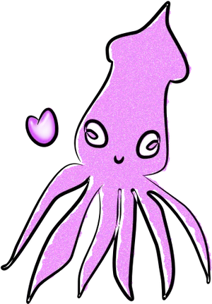 Purple Cartoon Cuttlefish PNG Image