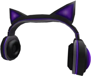 Purple Cat Ear Headphones PNG Image